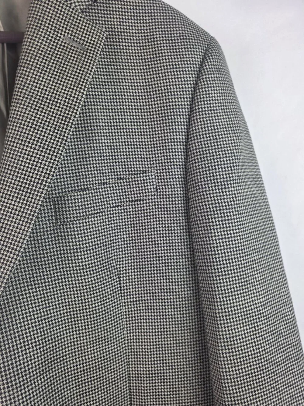 Lauren Ralph Laruen Men's Suit Blazer Size 42R Houndstooth Wool Silk Coat Jacket